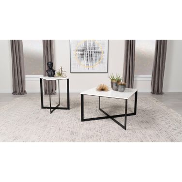 Tobin Occasional Table Set In White Marble