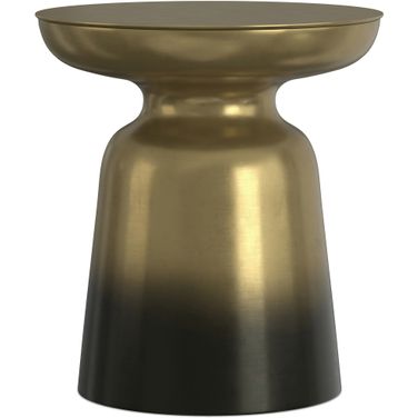 Toby 17 Inch Metal Accent Table In Gold and Black Ombre