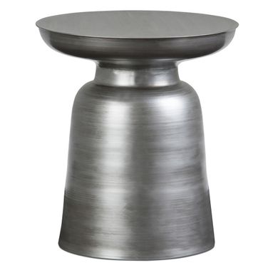 Toby 17 Inch Metal Accent Table In Silver