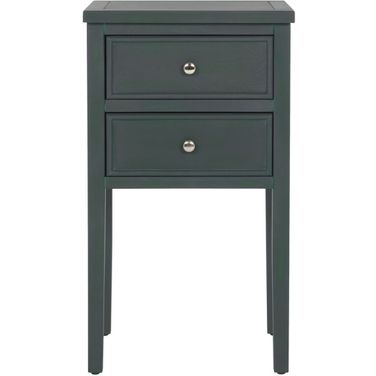 Toby Steel Teal End Table with 2 Storage Drawers