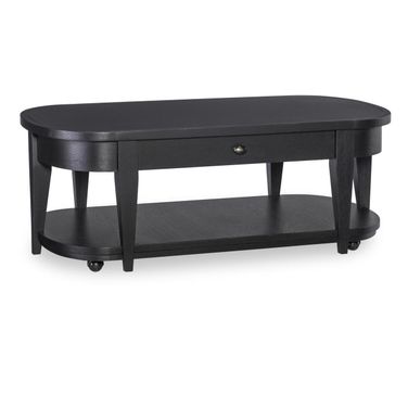 Today's Traditions 1 Drawer Oval Cocktail Table In Blacksmith