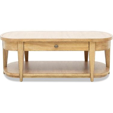 Today's Traditions 1 Drawer Oval Cocktail Table In Natural Hickory