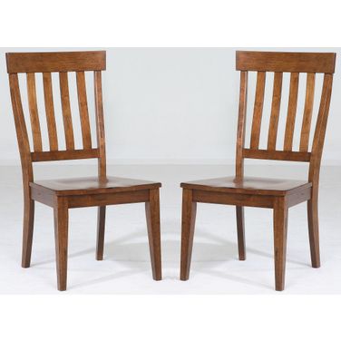 Toluca Rustic Amber Slatback Side Chair Set of 2