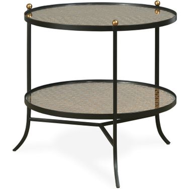 Tom-Tom Round Side Table In Rustic Black