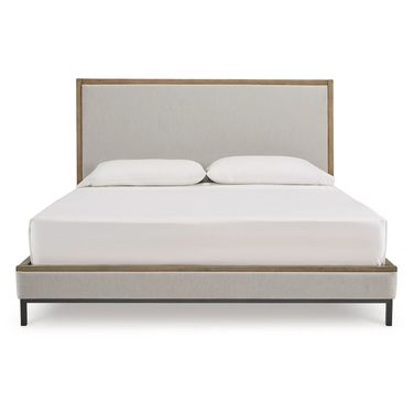 Tomtyn Queen Upholstered Bed In Light Brown
