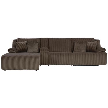 Top Tier 4-Piece Reclining Sectional with LAF Chaise In Chocolate