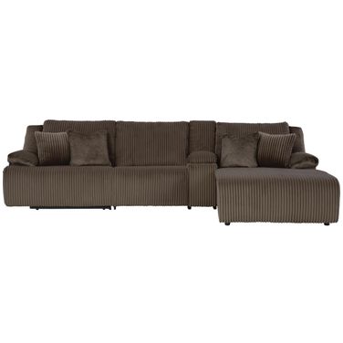 Top Tier 4-Piece Reclining Sectional with RAF Chaise In Chocolate