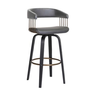 Topanga 30.5 Inch Swivel Bar Stool In Gray and Black