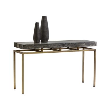 Toreno Console Table In Antique Brass and Black