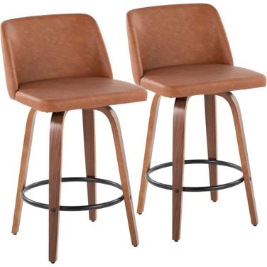 Toriano 26 Inch Counter Stool Set of 2 In Brown