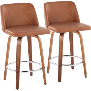 Toriano 26 Inch Counter Stool Set of 2 In Chrome