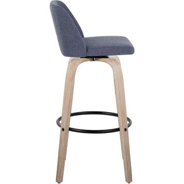 Toriano 30 Inch Fixed Height Barstool Set of 2 In Blue and Black