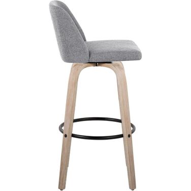 Toriano 30 Inch Fixed Height Barstool Set of 2 In Grey/Natural