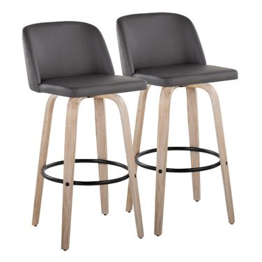 Toriano 30 Inch Fixed Height Barstool Set of 2 In Washed White