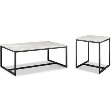 Torin Occasional Table Set In White and Black