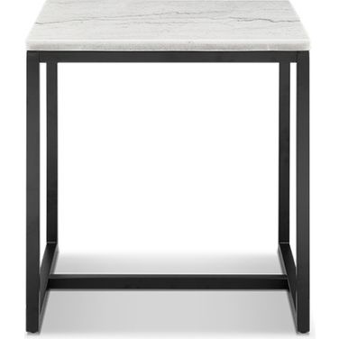 Torin Rectangular End Table In White and Black