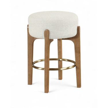 Torino Fabric Upholstered Counter Stool Set of 2 In Cream