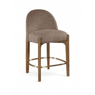 Torino Fabric Upholstered Counter Stool Set of 2 In Brown