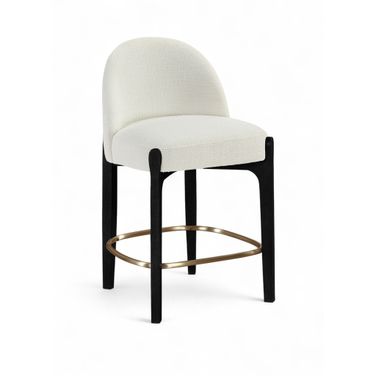 Torino Fabric Upholstered Counter Stool Set of 2 In Cream