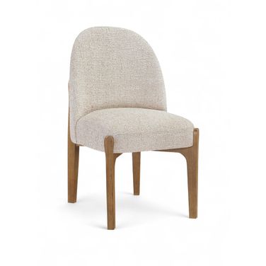 Torino Fabric Upholstered Dining Chair Set of 2 In Beige