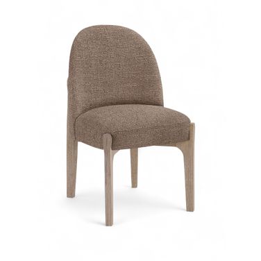 Torino Fabric Upholstered Dining Chair Set of 2 In Brown
