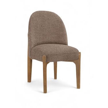 Torino Fabric Upholstered Dining Chair Set of 2 In Brown