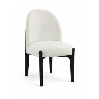 Torino Fabric Upholstered Dining Chair Set of 2 In Cream