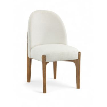 Torino Fabric Upholstered Dining Chair Set of 2 In Cream
