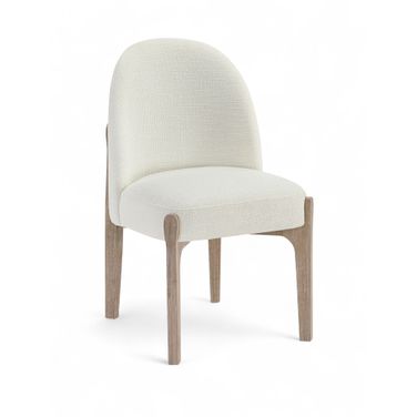 Torino Fabric Upholstered Dining Chair Set of 2 In Cream
