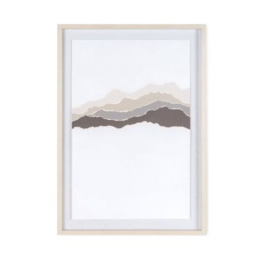 Torn Terrain I Shadow Box In White and Brown