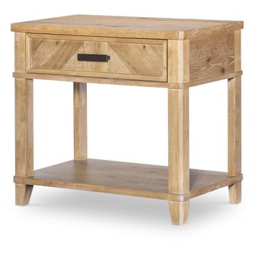 Torrance 1 Drawer Open Nightstand In Aged Driftwood