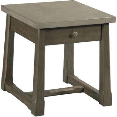 Torres Drawer End Table In Weathered Gray and Oak Umber