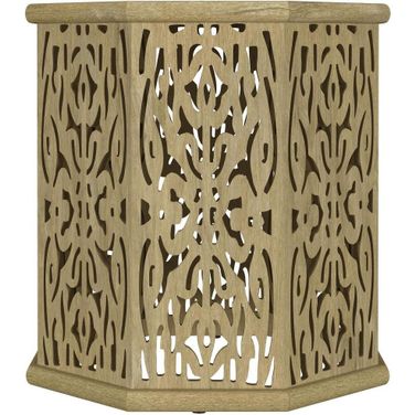 Torres Octagonal Solid Mango Wood Side Table In Natural Brown