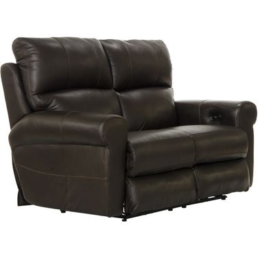 Torretta Power Lay Flat Reclining Loveseat In Chocolate