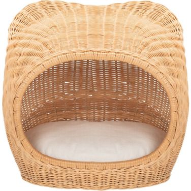 Toru Cat Bed with Cushion in White