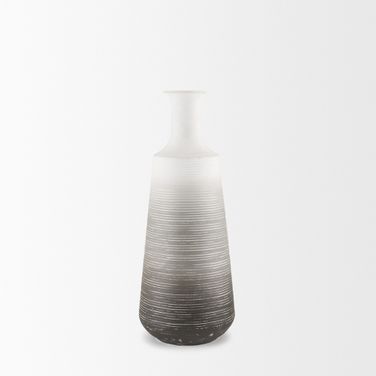 Toru Medium Metal Vase In White