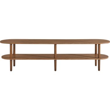 Torus Oval Wood TV Stand In Walnut