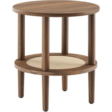 Torus Round Side Table In Walnut