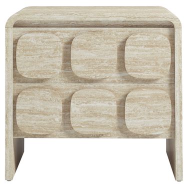 Toscana 2-Drawer Nightstand In Travertine