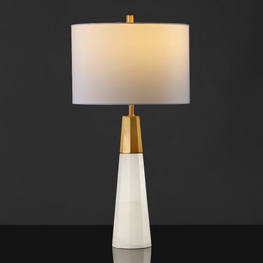 Toto Alabaster Table Lamp In White and Gold