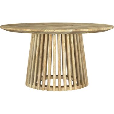 Touhy Round Solid Wood Cocktail Coffee Table In Natural Mango