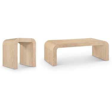 Toulon Oak Veneer Occasional Table Set In Natural