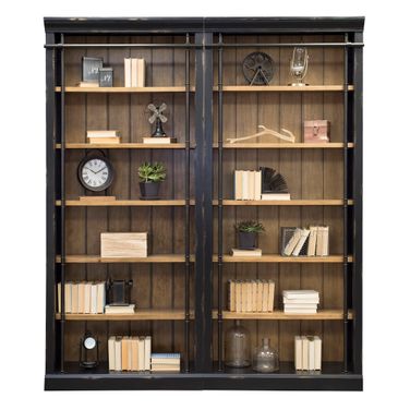 Toulouse Two 8' Tall Bookcase Wall With Ladder In Black