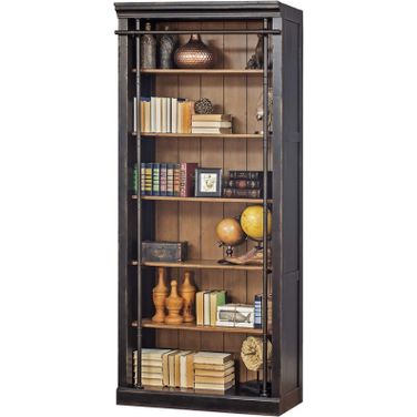 Toulouse 8 Feet Tall Wood Bookcase In Aged Black
