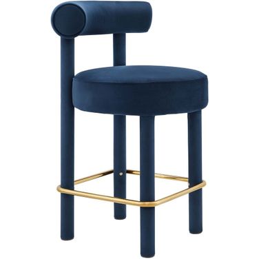 Toulouse Performance Velvet Counter Stool In Yellow