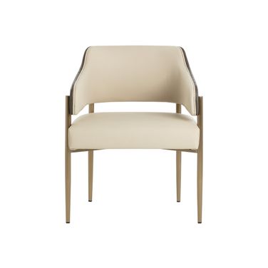 Tova Dining Armchair In Dillon Cream and Bravo Ash