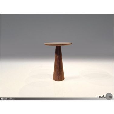 Tower Medium Round Natural Walnut End Table