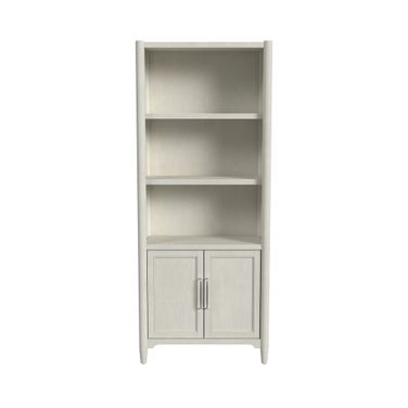 Towne Modern Wood Bookcase with Doors In White