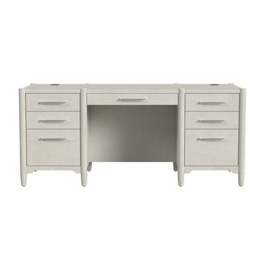 Towne Modern Wood Double Pedestal Executive Desk In White