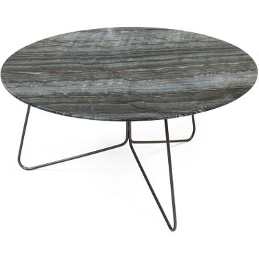 Tracy 35 Inch Coffee Table In Black Marble Top